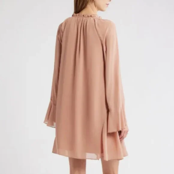 Open Edit Ruffle Chiffon Shift Dress – Small (NWT) - Picture 11 of 14